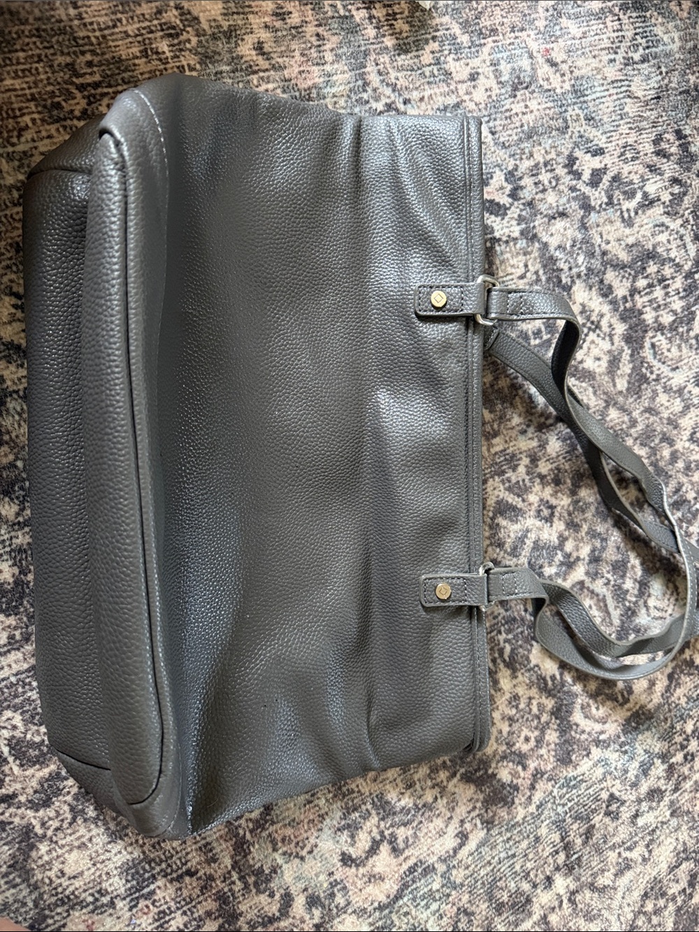 thirty-one Black Pebbled Leather Shoulder Bag